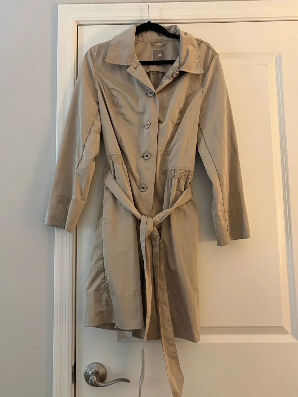 J. Jill Women’s Light Beige Tie-Waist Trench Coat